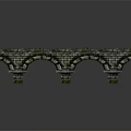 Ancient Stone Bridge with Arched Supports and Weathered Railings in Landscape Scene