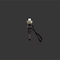 Tactical Beige Rifle With Scope And Tactical Accessories On Rail System