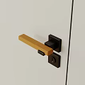 Wooden And Black Metal Door Handle With Modern Minimalist Design For Interior Doors