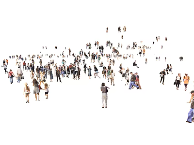 Modern multiplayer character combination mall character 3d model
