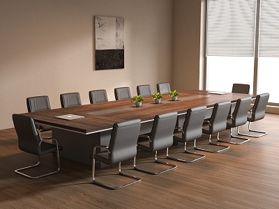 Conference Table and Chair Combination Meeting Room 3d model