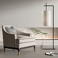New Chinese Style Single Sofa Floor Lamp 3d model