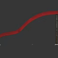 Red Curved Slide With Metal Ladder Stable Base Outdoor Playground Equipment For Kids