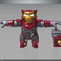 Red and Silver Armored Superhero Character With Open Arms And Red Box Containing Golden Sphere