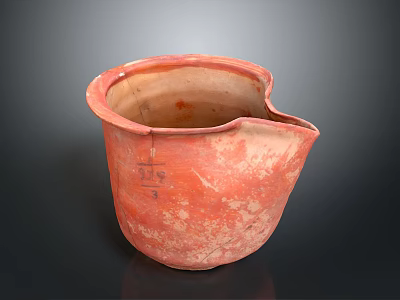 Handcrafted Red Ceramic Sculpture With Textured Surface And Unique Spout Design Traditional Artisan Craftsmanship 3d model