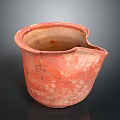 Handcrafted Red Ceramic Sculpture With Textured Surface And Unique Spout Design Traditional Artisan Craftsmanship