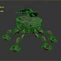 Industrial Mechanical Spider Robot With Armored Turret And Multi Legged Structure 3d model