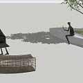 Curved Outdoor Chairs With Tree Shade In Garden Seating Area