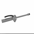 Stainless Steel Mechanical Tool With Black Handle Long Metal Rod And Square Base