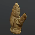 Old Worn Leather Glove With Vintage Texture And Small Handwritten Text 3d model