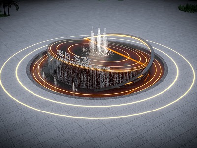 Modern fountain water feature model