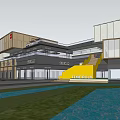 Vibrant Modern Commercial Street With Pedestrians Shops Outdoor Shopping Area Glass Facades And Walkway