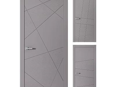 Stylish Modern Swing Door Designs With Geometric Line Patterns For Home Interior 3d model