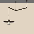 Modern Minimalist Ceiling Pendant Light With Metal Frame Double Layer Shade 3d model