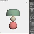 Modern Smooth Light Green Dome Shade Table Lamp with Pink Beige Spherical Base Design