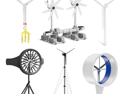 Industrial Equipment With Wind Turbines Fans And Mechanical Rotating Components 3d model