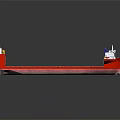 Large Deck Cargo Ship With Red Superstructures And Open Deck 3d model