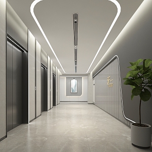 Elevator aisle 3d model