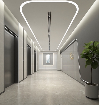 Elevator aisle 3d model