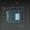 Monitoring Room Interior With Camouflage Patterned Walls Large Control Console And Big Screen