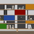 Modern Bookcase Floor Bookshelf Storage Rack Decorative Cabinet Storage Cabinet Dopamine 3d model