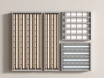 Modern Grille Lights With LED Panels And Aluminum Frame For Ceiling Lighting Design 3d model