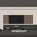Modern TV Wall Interior Design With Built in TV Wooden Panels And Fireplace