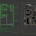 Aerial View Floor Plan Layout With Living Room Bedroom And Kitchen Interior