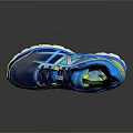 Blue Yellow Green Running Shoes With NB Logo Mesh Upper And White Yellow Sole