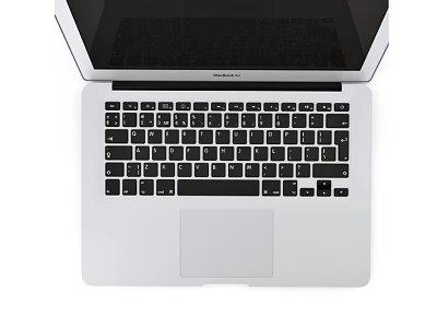 Sleek Silver Laptop With Black Keyboard Touchpad And Open Screen Design 3d model
