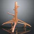 Sturdy Tripod Based Equipment With Wheels Vertical Column And Horizontal Arm 3d model