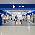 MLBT Store With Blue Exterior Interior Shelves Merchandise And Mannequin