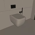 Modern Wall Mounted Toilet in Sleek Bathroom with White Tiles and Control Panel