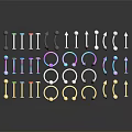 Various Colorful Metallic Jewelry Accessories Including Hoop And Stud Designs Arranged In