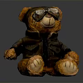 Home Decor Furniture Accessory Brown Bear Pilot Figurine with Leather Jacket and Goggles