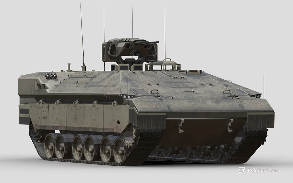 Modern Military Tank Featuring Turret Tracks Heavy Armor And Antennas Design 3d model 