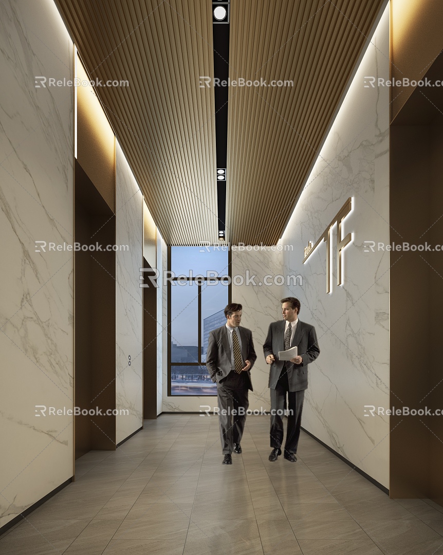 Light Luxury Elevator Hall Elevator model