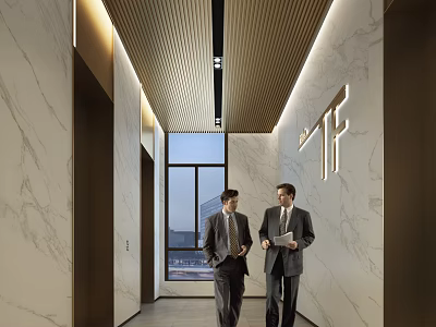 Light Luxury Elevator Hall Elevator 3d model