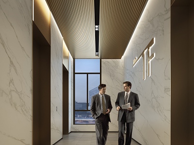 Light Luxury Elevator Hall Elevator model