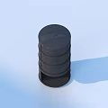 Black Cylindrical Kitchenware With Multi Layer Mesh Structure And Base Tray On Light Blue Background