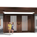 new chinese style gate 3d model