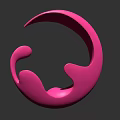 Pink Abstract Curved Decorative Ornament Set With Sleek Smooth Surface For Modern Home