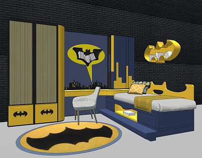 Modern Wardrobe Integral Wardrobe Desk Tatami 3d model