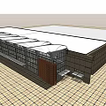 Modern Public Hall Interior With Glass Roof Escalator Large Windows And Square Tiles