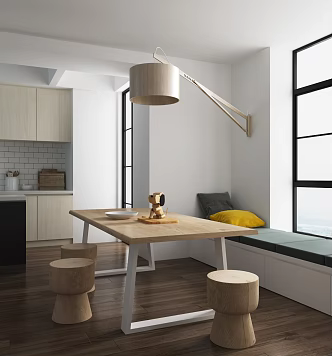 Modern Table and Chair Combination Dining Table and Chair 3d model
