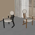 Modern Minimalist Dining Chairs With Spring Back And Light Colored Seat In Bright Room
