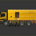 Yellow Cleaning Truck with Sweeping Equipment and Side Windows Design