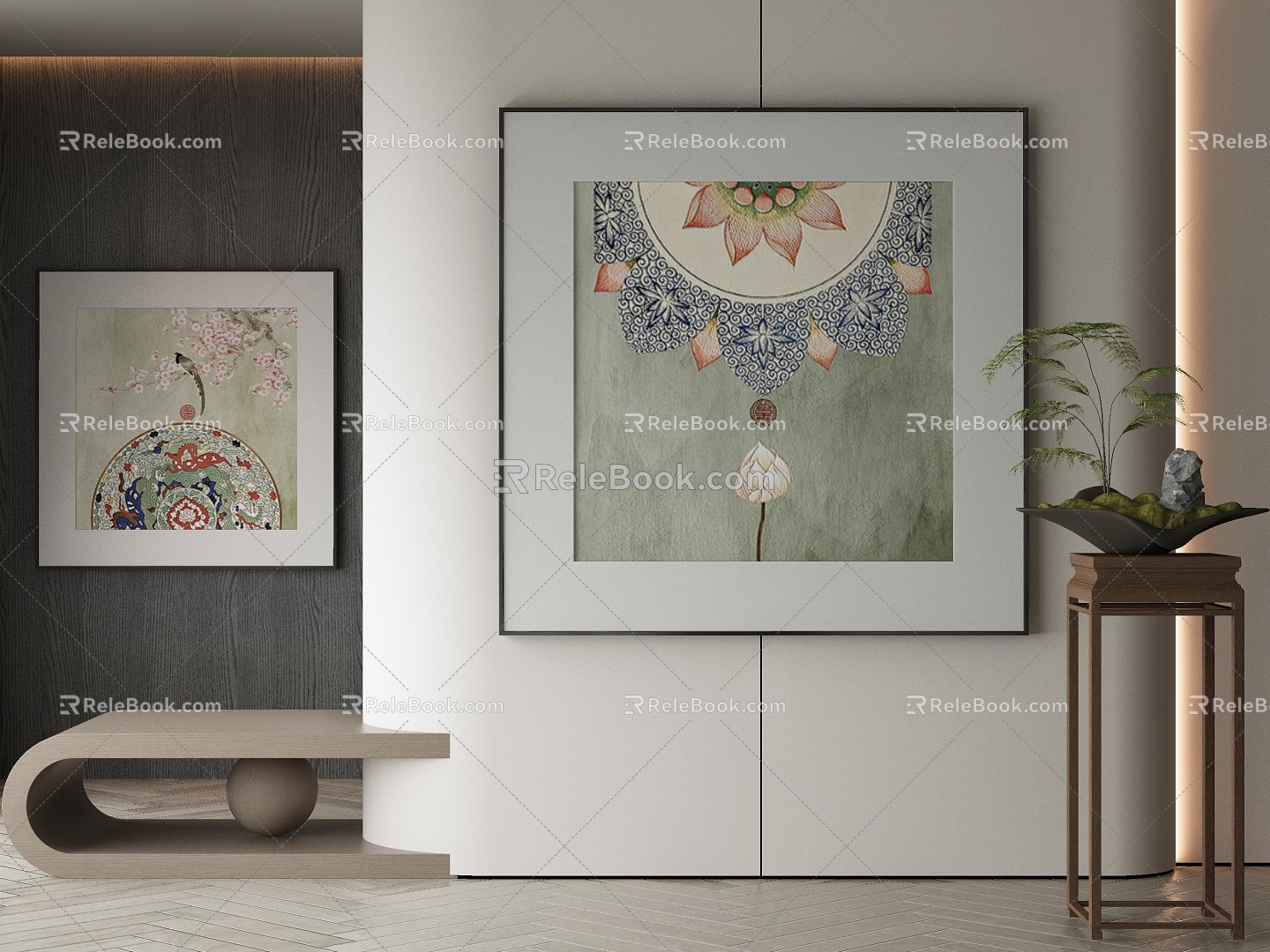 New Chinese Decorative Painting 3d model