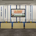 Traffic Safety Education Exhibition Hall Interior With Display Wall And Information Area