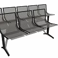Metal Mesh Public Chairs With Black Frame For Public Waiting Areas